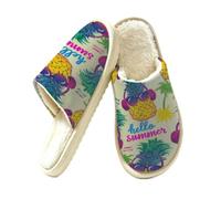 Glilade Pantofole da donna Fuzzy House da uomo, morbide e calde, scarpe da casa | Accogliente Memory Foam Scarpe da camera da letto Outdoor Comfy Peluche Fodera Pantofole, Occhiali da sole Ananas