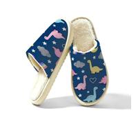 Glilade Pantofole da donna Fuzzy House da uomo, morbide e calde, scarpe da casa, Dinosauro arcobaleno., 45/45.5 EU