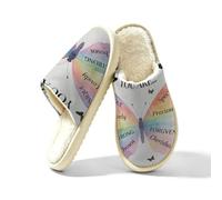 Glilade Pantofole da donna Fuzzy House da uomo, morbide e calde, scarpe da casa, Dio ti dice adorabile, 45/45.5 EU