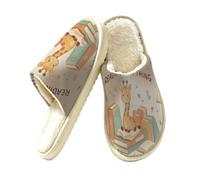 Glilade Pantofole da donna Fuzzy House da uomo, morbide e calde, scarpe da casa, Giraffe Leggi libri, 41/42 EU