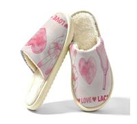 Glilade Pantofole da donna Fuzzy House da uomo, morbide e calde, scarpe da casa, Peace Love Lacrosse, 42.5/43 EU