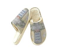 Glilade Pantofole da donna Fuzzy House da uomo, morbide e calde, scarpe da casa, Speranza Ama la Pace, 45/45.5 EU