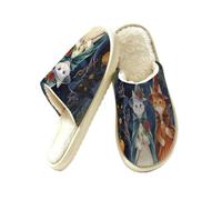 Glilade Pantofole da donna Fuzzy House da uomo, morbide e calde, scarpe da casa, Strega Gatta Magica, 41/42 EU
