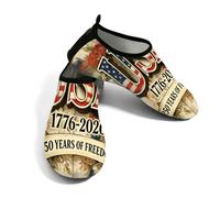 Glilade Scarpe da acqua per donna e uomo, scarpe da spiaggia per piscina, yoga, surf, 250° Anniversario 4 Luglio Fiore, 42.5/43 EU