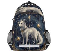 Glilade Zaino per bambini con strisce riflettenti di sicurezza | Zaino leggero per computer portatile, casual, da viaggio, per scuola elementare e media (cane zodiacale cinese)