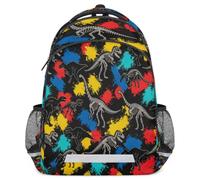 Glilade Zaino per bambini con strisce riflettenti di sicurezza | Zaino per computer portatile, leggero, casual, da viaggio, per scuola elementare, Middle College (Dinosaur Bones)