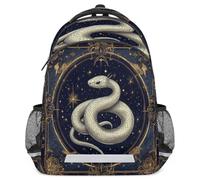 Glilade Zaino per bambini con strisce riflettenti di sicurezza | Zaino per computer portatile, leggero, casual, da viaggio, per scuola elementare e media (serpente zodiacale cinese)