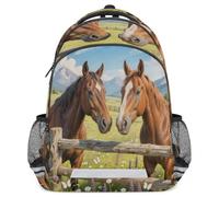 Glilade Zaino per bambini con strisce riflettenti di sicurezza | Zaino per computer portatile, leggero, casual, da viaggio, per scuola elementare, Middle College (steppe Horse)