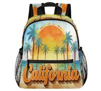 Glilade Zaino per bambini per ragazzi e ragazze, borsa per libri scolastici per bambini con fibbia sul petto, zaino leggero per asilo prescolare per viaggi, asili nido e campeggio (California Sunset)