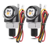 GLILAR Moto Indicatori di Direzione Compatibile con per Indicatori di Direzione per Moto Indicatori di Direzione Lampeggianti per Moto 12V 8mm(2pcs Red Amber)