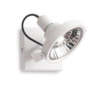 Plafoniera Moderna Glim Metallo Bianco 1 Luce Gu10 10W 3000K Luce Calda