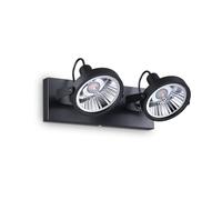 Plafoniera Moderna Glim Metallo Nero 2X10W Gu10 3000K Luce Calda