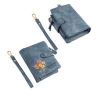 Glimmerday Borsetta da Donna Personalizzata con Fiori di Nascita, Borsetta con Design Floreale con Nome Individuale e Tracolla, Regalo per la Festa della Mamma per la Nonna (Blu)