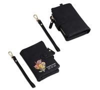 Glimmerday Borsetta da Donna Personalizzata con Fiori di Nascita, Borsetta con Design Floreale con Nome Individuale e Tracolla, Regalo per la Festa della Mamma per la Nonna (Nero)