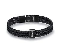 Glimmerday Bracciale con Nome Personalizzato da Uomo, Bracciale da Uomo in Pelle Intrecciata con Incisi 1-8 Nomi, Regalo di Compleanno San Valentino per il padre del Fidanzato