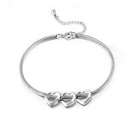 Glimmerday Cavigliera da Donna, Cavigliera a Forma di Cuore Personalizzabile con 2-6 Nomi, Gioiello Regalo per Mamma, Moglie, Cavigliera Madre-Figlia, Regali di Pasqua di Natale