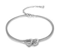 Glimmerday Cavigliera da Donna, Cavigliera a Forma di Cuore Personalizzabile con 2-6 Nomi, Gioiello Regalo per Mamma, Moglie, Cavigliera Madre-Figlia, Regali di Pasqua di Natale