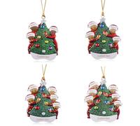 Glimmerday Ornamenti per l'albero di Natale, Decorazioni natalizie 2024 per la casa con nomi personalizzati, 3-6 pupazzi di neve Decorazioni natalizie intagliate, Regali di Natale