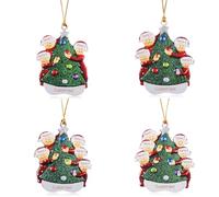Glimmerday Ornamenti per l'albero di Natale, Decorazioni natalizie 2024 per la casa con nomi personalizzati, 3-6 pupazzi di neve Decorazioni natalizie intagliate, Regali di Natale
