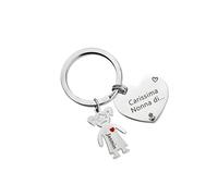 Glimmerday Portachiavi Personalizzato con 1-6 Bambini Charms Doll Nome Personalizzato Inciso Portachiavi Regali per la Famiglia Portachiavi Commemorativo (1 Bambola)