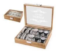 Glimmerday Scatola per Orologi Personalizzata - Scatola Portaoggetti - Scatola per 2-10 orologi con Incisione, Regalo Creativo per Uomo Modello Personalizzato Iniziali Nome
