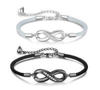 Glimmerday Set di 2 Braccialetti Magnetici per Coppie, Braccialetti Personalizzati per Coppie, Adatti come Regalo di Anniversario per Coppie e Innamorati, Braccialetti per Coppia con Ciondolo d'Amore