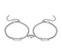 Glimmerday Set di 2 Braccialetti Magnetici per Coppie, Braccialetti Personalizzati per Coppie, Adatti come Regalo di Anniversario per Coppie e Innamorati, Braccialetti per Coppia con Ciondolo d'Amore