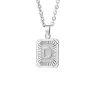 Glimmerst Collana con ciondolo a forma di iniziale, in acciaio inox placcato oro 18 carati, collana personalizzabile con nome, collana da donna, Metallo, Nessuna pietra preziosa