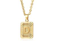 Glimmerst Collana con ciondolo a forma di iniziale, in acciaio inox placcato oro 18 carati, collana personalizzabile con nome, collana da donna, Metallo, Nessuna pietra preziosa