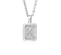 Glimmerst Collana con ciondolo a forma di iniziale, in acciaio inox placcato oro 18 carati, collana personalizzabile con nome, collana da donna, Metallo, Nessuna pietra preziosa