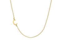 Glimmerst Sideways - Collana girocollo da donna con iniziale in acciaio inox placcato oro 18 carati, con mini lettera, Metallo, Nessuna pietra preziosa