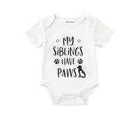 Glimnerize Body Neonato Personalizzato Annuncio Gravidanza - Tutina Bebè 100% Cotone Lavabile, Ideale Sorpresa Famiglia Vestito Bebè Sorpresa Gravidanza I miei fratelli hanno le zampe
