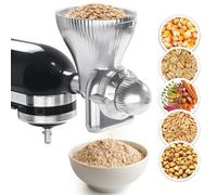 GLINK Accessorio per macina tutto in metallo per mixer KitchenAid, 12 livelli, accessorio per macina farina, adatto per macinare grano, mais, avena, grano saraceno, miglio e altri cereali