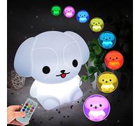Glinrui Forma di cane Luce notturna per bambini Luci della camera da letto Dormi leggero luce per la scuola materna luce di decompressione - luminosità e colore regolabili, impostazioni orario - Medio