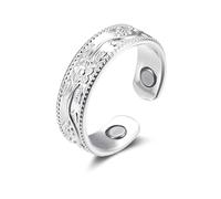 Glintara Anello magnetico da donna - anello aperto regolabile Anxiety con forte forza magnetica, anello vitale in argento per dimagrire e ridurre l'ansia, anello alla moda per promuovere il sonno