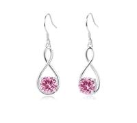 Glintara Set di gioielli per donne e ragazze, in argento Sterling 925, 2 pezzi, set di collana e orecchini pendenti con zirconi, catena ipoallergenica, ciondolo infinito e orecchini pendenti con