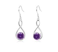 Glintara Set di gioielli per donne e ragazze, in argento Sterling 925, 2 pezzi, set di collana e orecchini pendenti con zirconi, catena ipoallergenica, ciondolo infinito e orecchini pendenti con
