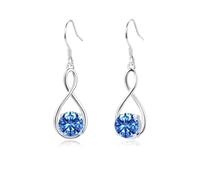 Glintara Set di gioielli per donne e ragazze, in argento Sterling 925, 2 pezzi, set di collana e orecchini pendenti con zirconi, catena ipoallergenica, ciondolo infinito e orecchini pendenti con