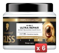 GLISS 6 PEZZI - GLISS MASCHERA ULTRA REPAIR ML.400 cura casa e persona