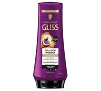 Gliss Schwarzkopf Balsamo Full Hair Wonder Effetto Filler 200 ml, Balsamo Gliss ristrutturante e rinforzante con caffeina e peptidi, Conditioner capelli fragili e delicati con formula vegana