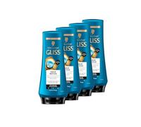 Gliss, balsamo Aqua Revive (4 x 200 ml), balsamo per capelli con complesso ialuronico e alghe marine per capelli da normali a secchi dona una porzione extra di umidità e lucentezza sana