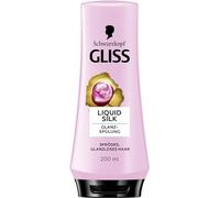 Gliss Balsamo liquido Silk (200 ml), balsamo per capelli con ceramica e seta nutre intensamente i capelli fragili e senza lucenti, balsamo per capelli come la seta