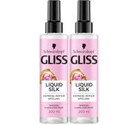 Gliss Balsamo per capelli Express Repair Liquid Silk (200 ml), balsamo per capelli straordinariamente morbidi, balsamo per la cura con protezione dal calore fino a 230 °C (Confezione da 2)