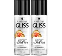 Gliss Cura per capelli antiriflesso (150 ml), trattamento con cheratina e nettare di fiori per riflessi brillanti, riduce la rottura dei capelli (Confezione da 2)