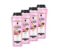 Gliss Kur Gliss Shampoo Liquid Silk (4 x 250 ml) Shampoo per capelli con ceramidi e seta, shampoo lucido per capelli fragili e opachi leviga la superficie dei capelli