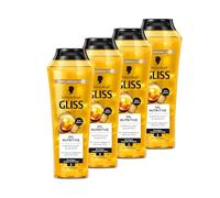 Gliss Kur Gliss Shampoo Oil Nutritive (4 x 250 ml), shampoo per capelli con olio Omega 9 e Marula, shampoo per capelli paglia e danneggiati garantisce morbidezza e lucentezza