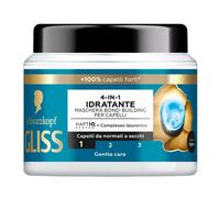Schwarzkopf Gliss 4-in-1 Idratante Maschera Bond-Building per Capelli 400ml, Maschera capelli Aqua Revive con HAPTIQ System e Complesso Ialuronico, Trattamento capelli da normali a secchi