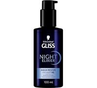 Gliss Night Elixier Aqua Revive (100 ml), siero idrata i capelli da normali a secchi durante il sonno, la cura dei capelli ripara i capelli a lungo