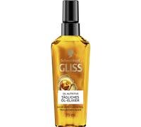 Gliss Olio per capelli elisir giornaliero (75 ml), olio per capelli secchi nutre e impreziosisce i capelli senza grassi, con olio di argan e vitamina E