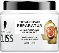 Gliss Riparazione totale 4 in 1 (400 ml), cura per capelli con sistema HAPTIQ e cheratina per capelli lisci e pieni di lucentezza, maschera per capelli riduce la rottura dei capelli